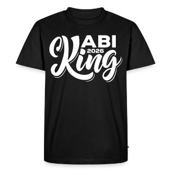 Abi King 2026 - Abitur - Spruch - Men's Premium Organic T-Shirt - black - Front - Nico (187cm)