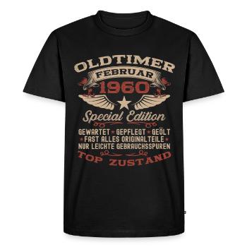 66. Geburtstag Oldtimer Jahrgang 1960 Vintage - Männer Premium Bio T-Shirt - Schwarz - Vorne - Nico (187cm)