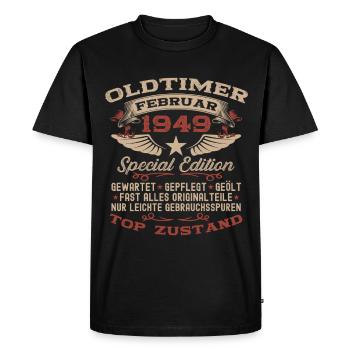 77e anniversaire Oldtimer Février 1949 - T-shirt Premium bio Homme - noir - Devant - Nico (187cm)