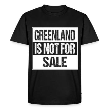 Le Groenland n’est pas à vendre - T-shirt Premium bio Homme - noir - Devant - Nico (187cm)