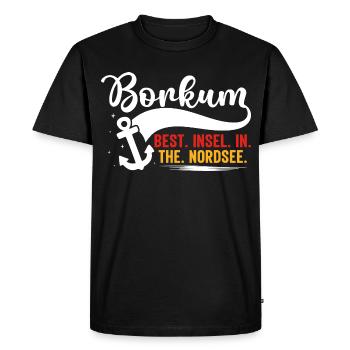 BORKUM BEST INSEL DANS LE NORDSEE Fun - T-shirt Premium bio Homme - noir - Devant - Nico (187cm)
