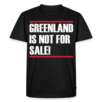 Le Groenland n’est pas à vendre - T-shirt Premium bio Homme - noir - Devant - Nico (187cm)