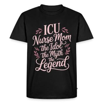 Infirmière en soins intensifs Maman L’idole Le mythe Infirmière diplômée - T-shirt Premium bio Homme - noir - Devant - Nico (187cm)