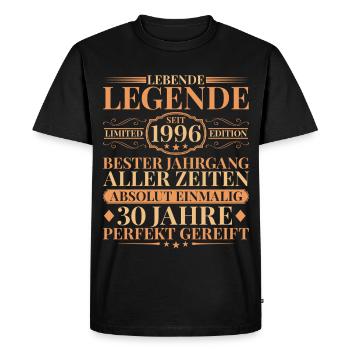 Année de fabrication Né en 1996 30e anniversaire unique - T-shirt Premium bio Homme - noir - Devant - Nico (187cm)