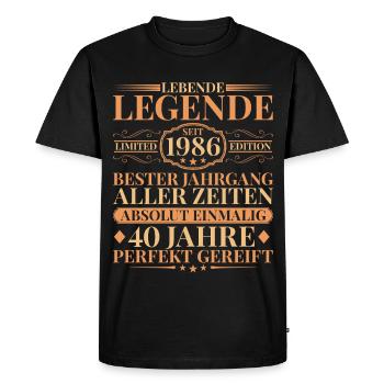 Année de construction Né en 1986 40e anniversaire unique - T-shirt Premium bio Homme - noir - Devant - Nico (187cm)