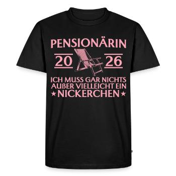 Retraité 2026 : Elle n’a rien à faire d’autre que faire une sieste - T-shirt Premium bio Homme - noir - Devant - Nico (187cm)