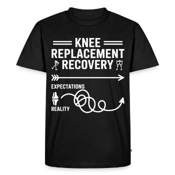 Rééducation d’une prothèse du genou : attentes vs réalité - T-shirt Premium bio Homme - noir - Devant - Nico (187cm)