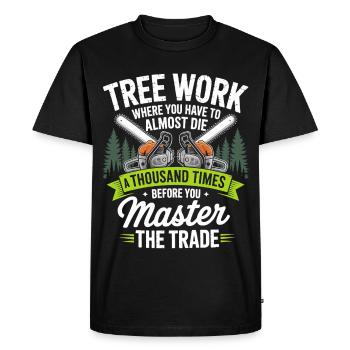 Championnat de la tronçonneuse dans la forêt - T-shirt Premium bio Homme - noir - Devant - Nico (187cm)