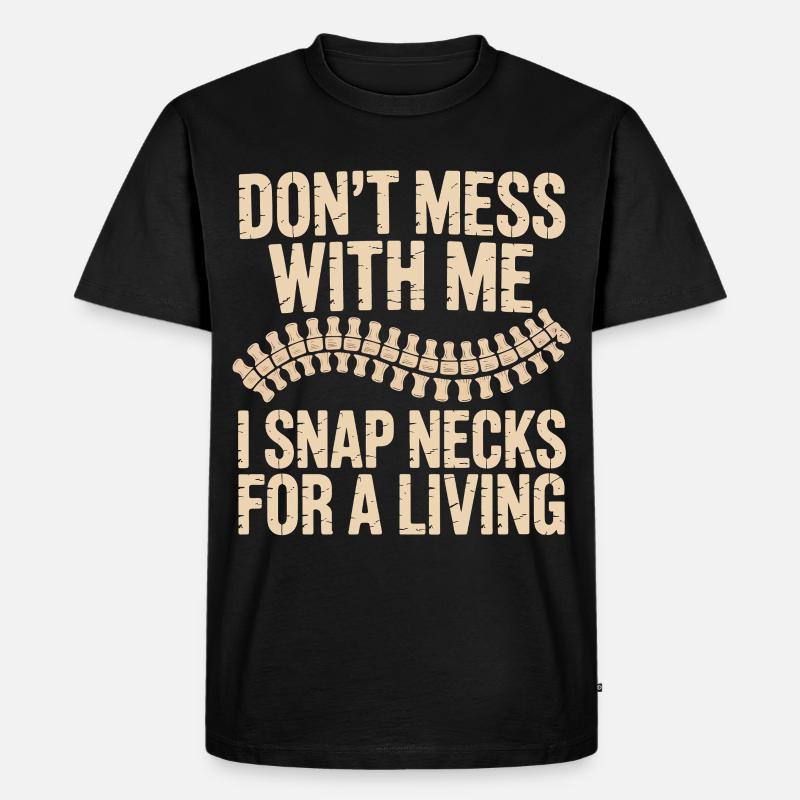 Dont Mess With Me Zip Neck - Männer Premium Bio T-Shirt - Schwarz