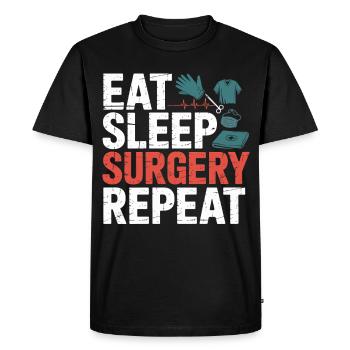Eat Sleep Surgery Repeat - Men's Premium Organic T-Shirt - black - Front - Nico (187cm)