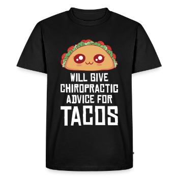 Taco Humor Chiropratique Design - T-shirt Premium bio Homme - noir - Devant - Nico (187cm)