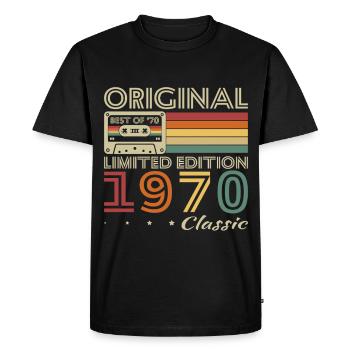 1970 Vintage Rétro Cadeau D’anniversaire - T-shirt Premium bio Homme - noir - Devant - Nico (187cm)