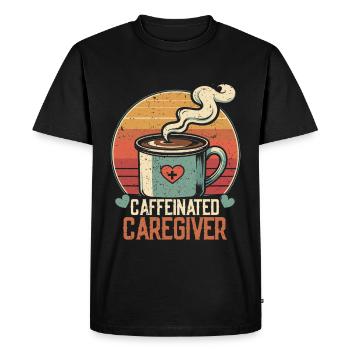 Infirmière, soins gériatriques - T-shirt Premium bio Homme - noir - Devant - Nico (187cm)