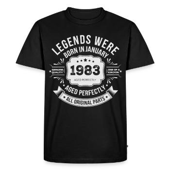 Millésime 1983 Anniversaire 1983 Limited Edition - T-shirt Premium bio Homme - noir - Devant - Nico (187cm)