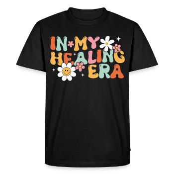À mon époque de guérison - T-shirt Premium bio Homme - noir - Devant - Nico (187cm)