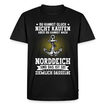 MER DU NORD TU NE PEUX PAS ACHETER LE BONHEUR MAIS APRÈS - T-shirt Premium bio Homme - noir - Devant - Nico (187cm)