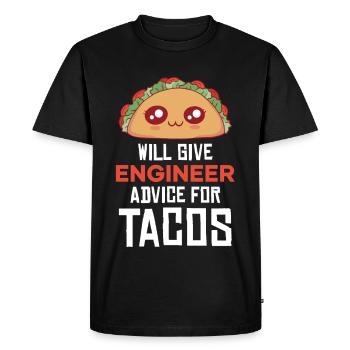 Taco Pun : Conseil en ingénierie - T-shirt Premium bio Homme - noir - Devant - Nico (187cm)