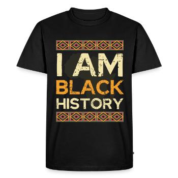 I am Black History - Men's Premium Organic T-Shirt - black - Front - Nico (187cm)