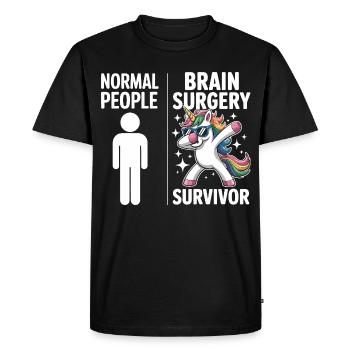 Chirurgie cérébrale du survivant licorne - T-shirt Premium bio Homme - noir - Devant - Nico (187cm)