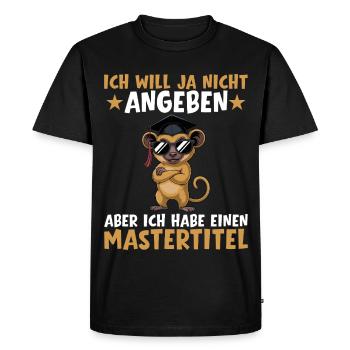 Master réussi à l’examen de Master - T-shirt Premium bio Homme - noir - Devant - Nico (187cm)