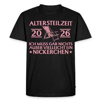 Partial retirement 2026: Nothing but naps - Men's Premium Organic T-Shirt - black - Front - Nico (187cm)