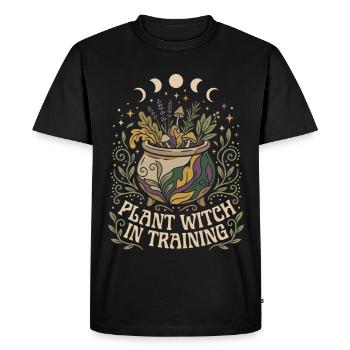 Sorcière des plantes en formation Sorcière Herbal Moon - T-shirt Premium bio Homme - noir - Devant - Nico (187cm)