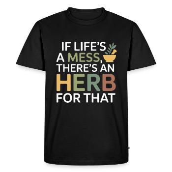 Spécialiste botanique clinique certifié en vêtements - T-shirt Premium bio Homme - noir - Devant - Nico (187cm)