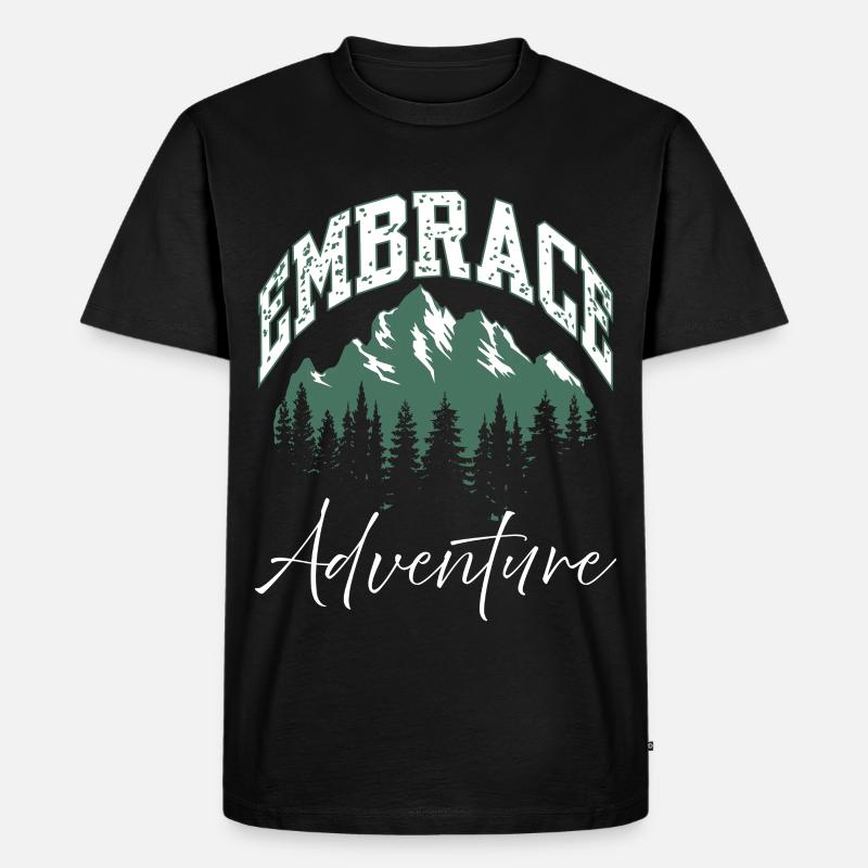 Umarme das Adventure Mountain Logo - Männer Premium Bio T-Shirt - Schwarz