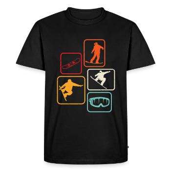 Snowboard retro Snowboarding Skiing - Men's Premium Organic T-Shirt - black - Front - Nico (187cm)