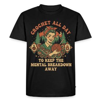 Crochet Lover Crochet Crochet Toute la Journée Gardez la tête - T-shirt Premium bio Homme - noir - Devant - Nico (187cm)
