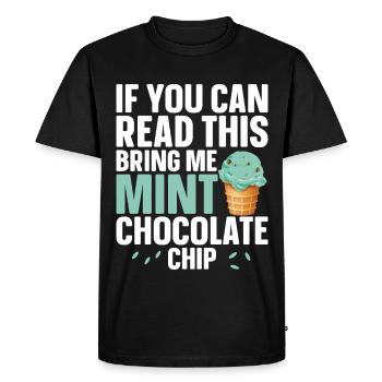 Dessert Mint Cream Lover Chocolat frais à la menthe - T-shirt Premium bio Homme - noir - Devant - Nico (187cm)