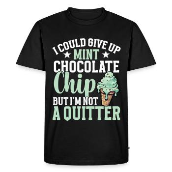 Menthe Pépites de chocolat Créme, Crème Saveur Menthe - T-shirt Premium bio Homme - noir - Devant - Nico (187cm)