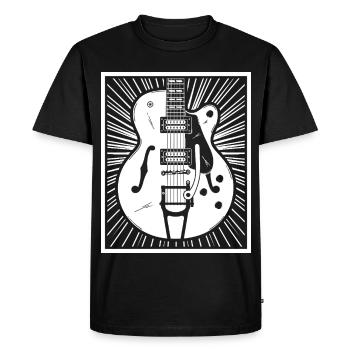 Retro Guitar Silhouette - Men's Premium Organic T-Shirt - black - Front - Nico (187cm)