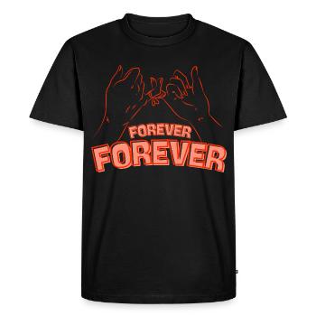 Amitié pour toujours – Les mains unissent les cœurs - T-shirt Premium bio Homme - noir - Devant - Nico (187cm)