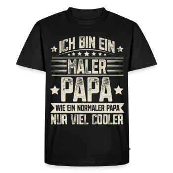 Painter Dad - Men's Premium Organic T-Shirt - black - Front - Nico (187cm)