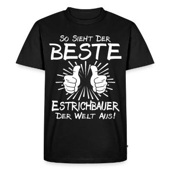 Best Screed Builder - Men's Premium Organic T-Shirt - black - Front - Nico (187cm)