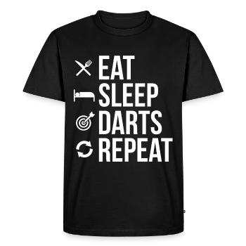 Eat Sleep Darts Repeat - T-shirt Premium bio Homme - noir - Devant - Nico (187cm)