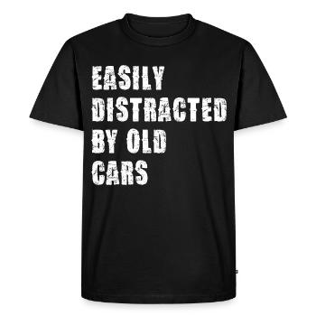 Distrait par de vieilles voitures - T-shirt Premium bio Homme - noir - Devant - Nico (187cm)