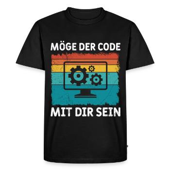 Nerd Computer MAY THE CODE BE WITH YOU FUNNY - Men's Premium Organic T-Shirt - black - Front - Nico (187cm)