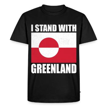 Je soutiens que le Groenland n’est pas à vendre - T-shirt Premium bio Homme - noir - Devant - Nico (187cm)