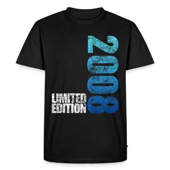 Limited Edition 2008 18th Birthday Gift - Men's Premium Organic T-Shirt - black - Front - Nico (187cm)