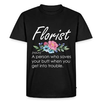 Sauvetage de fleuriste en forme de fleur - T-shirt Premium bio Homme - noir - Devant - Nico (187cm)