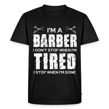 Barber Spirit: Don't Stop When Tired - T-shirt Premium bio Homme - noir - Devant - Nico (187cm)