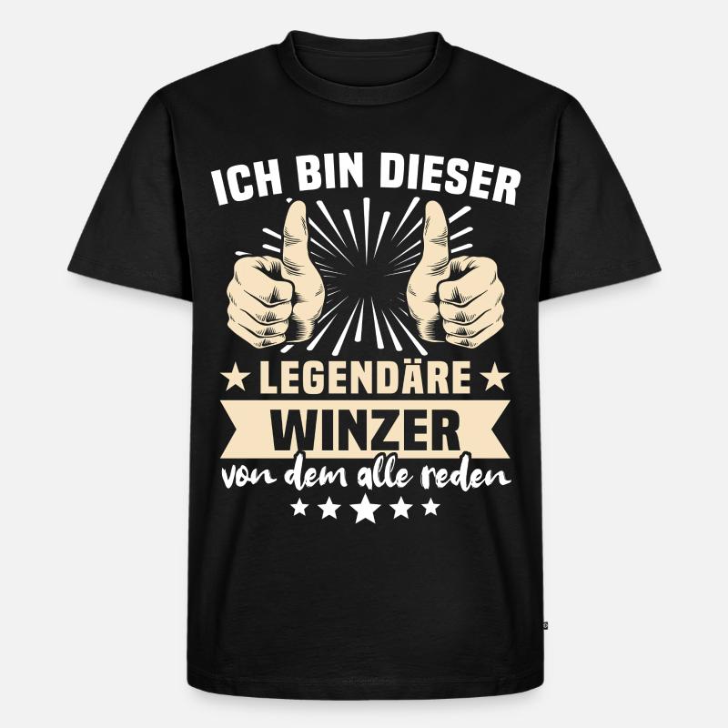 Winzer Sprüche - Männer Premium Bio T-Shirt - Schwarz