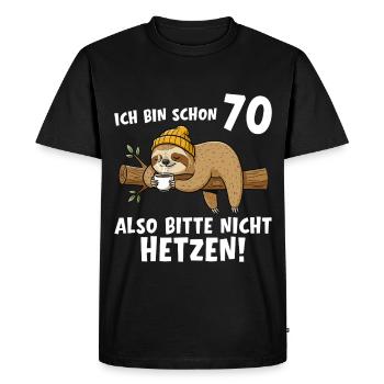 70th Birthday Please Don't Rush 70 Years - Men's Premium Organic T-Shirt - black - Front - Nico (187cm)