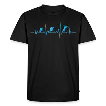 Hockey eishockey herzschlag eishockeyspieler - T-shirt Premium bio Homme - noir - Devant - Nico (187cm)