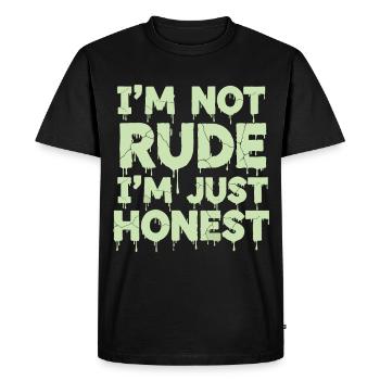 Je ne suis pas impoli, je suis juste honnête - T-shirt Premium bio Homme - noir - Devant - Nico (187cm)