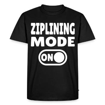 Mode tyrolienne activé – Adrénaline sur la tyrolienne - T-shirt Premium bio Homme - noir - Devant - Nico (187cm)