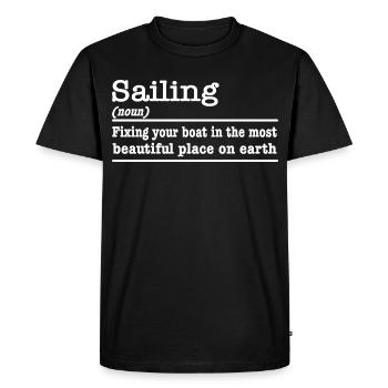 Drôle de dicton, naviguer pour les marins - T-shirt Premium bio Homme - noir - Devant - Nico (187cm)
