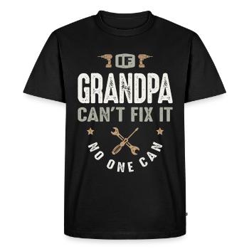 If Grandpa Can't Fix It No One Can Funny Handy - Men's Premium Organic T-Shirt - black - Front - Nico (187cm)